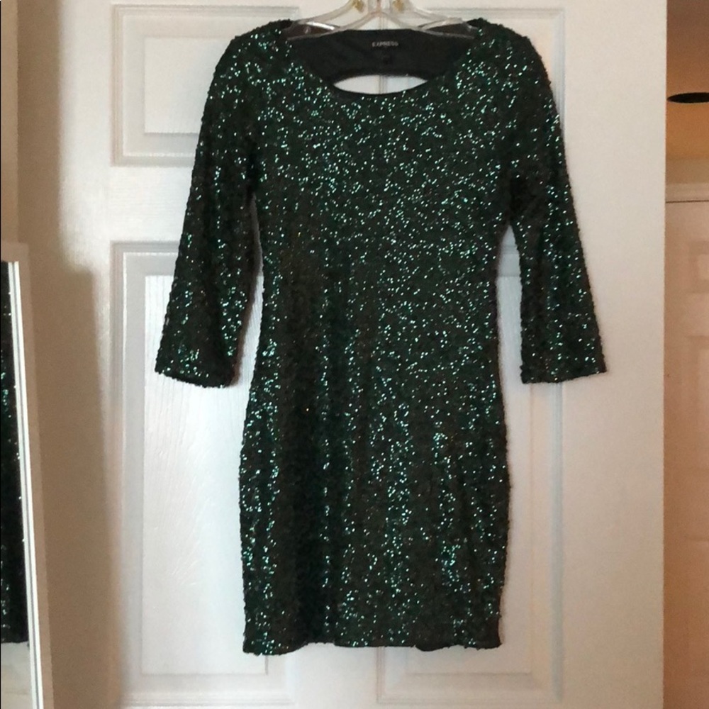 Green sequin dress